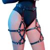 Women's Punk Bondage Leather Leg Chains Fashion Sexy Waist Chain Body Chain - Black