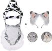 Womens Anime Cow Cosplay Bikini Lolita Kawaii Bra and Panty Set Japanese Underwear White Stocking - Milk Set-5 - One-Size