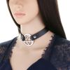 Personalized Exaggerated PU Leather Bondage Collar Fashion Belt Buckle Necklace - White