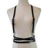 Personalised Fashion Bondage Waistband Leather One Piece Body Bracelet - Black