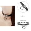 Harajuku Chocker Sexy Heart Lock Key Rivets Black Goth Punk Chokers Gothic Choker Necklace for Women Hip Hop Bondage Cosplay - Heart Charm