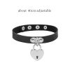 Harajuku Chocker Sexy Heart Lock Key Rivets Black Goth Punk Chokers Gothic Choker Necklace for Women Hip Hop Bondage Cosplay - cn0429p01