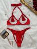 Sexy Lingerie Body Shaping Sexy Halter Tassel Seduction Underwear Set - S - Black