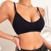 Seamless Underwear Set Without Steel Ring Vest Solid Color Beauty Back Exercise Bra - S - Black Suit