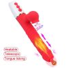 Heatable Tongue Licking Vibrator Sex Toys for Women G-spot Vagina Dildos Sucking Clitoral Stimulator Telescopic Dildo Vibrator - red