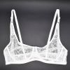 Plus Size Madam Bras Lace Sheer Unpadds Bra See Through Sexy Lingerie Underwear - Beige - 40/90