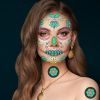 4 Sheets Halloween Temporary Tattoos Glow In Dark, Waterproof Tattoo Stickers - Q4