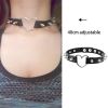 Harajuku Chocker Sexy Heart Lock Key Rivets Black Goth Punk Chokers Gothic Choker Necklace for Women Hip Hop Bondage Cosplay - black Heart Rivets