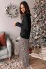 Long Sleeve Top and Leopard Print Pants Lounge Set - Leopard - S