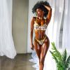 Floral Kiss Summer Women Clothing Little Daisy Embroidery Mesh See through Hollow Out Cutout with Steel Ring Push up Underwear Set - S - Yellow