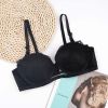Sexy Underwear Mesh Edge Cloth Beauty Back Push up Breathable Upper Support Sweat-Absorbent Adjustable Comfortable Breast Holding - 70B - Black