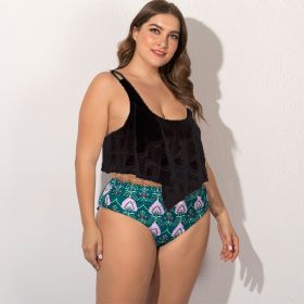 Women's Split Plus Size Bikini (Option: Black-XL)